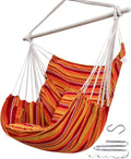 ADVOKAIR Hammock Chair Hanging Chair Swing Large Indoor with Anti-Slip Steel Spread Bar and Pocket-Max 500lbs-2 Cushions Perfect for BedroomOutdoorPatio PorchBackyard…