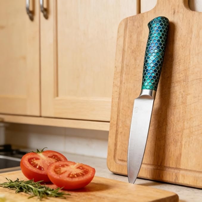 2-piece Set Of Knife Handle Scales Made Of Blank Material DIY Hand Carved Decorative Panel With Resin Honeycomb Texture(120x40x30mm)
