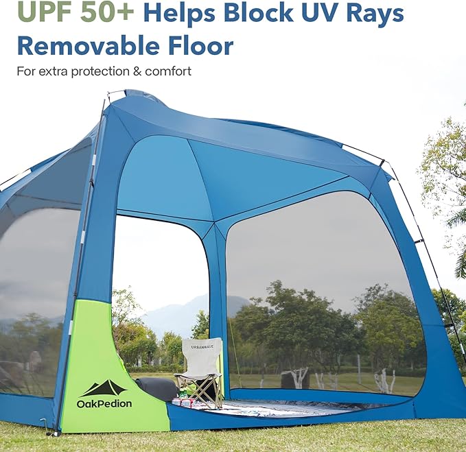 10 X 10ft Screen House Room for Camping Screened Mesh Net Wall Canopy Tent UPF 50+ Screen Tent with Floor for Patios Outdoor Camping Activities