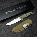 LU EDC Compact Outdoor Utility Knife with G10 Handle and Kydex Sheath Fixed Blade Everyday Carry Tool for Camping and Daily Tasks（Sand Color）