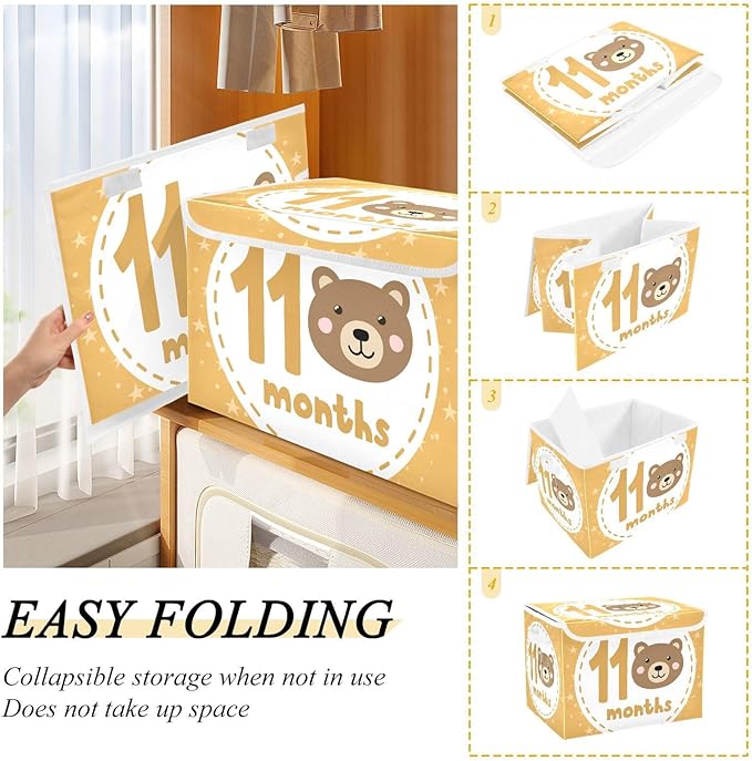 11_months Storage Boxes with Lids Foldable Shoe Storage Storage and Organization for Home Studyroom Office Basket