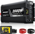 2000W Pure Sine Wave Inverter 48V DC to 120V AC–Powers RV TruckOff Grid Solar EnergyCar Refrigerator Coffee Maker Printer Game Console and Slow Cooker with LED Display and Remote Monitoring