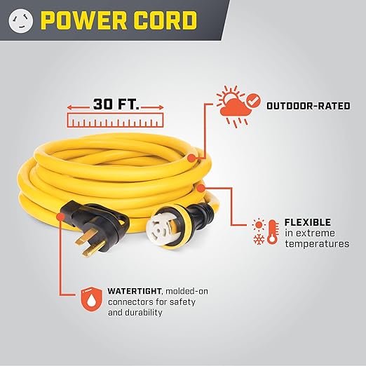 Champion Power Equipment 50-Amp Indoor-Rated Manual Transfer Switch with 30-Foot Generator Power Cord and Weather-Resistant Power Inlet Box