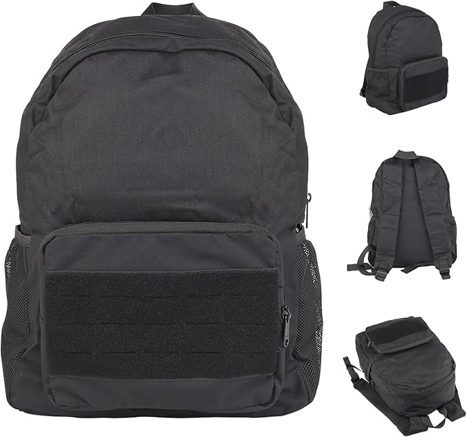 Tactical Backpack Nylon Large Capacity Collapsible Portable Daypack with MOLLE System - Hiking Camping Travel(Black)