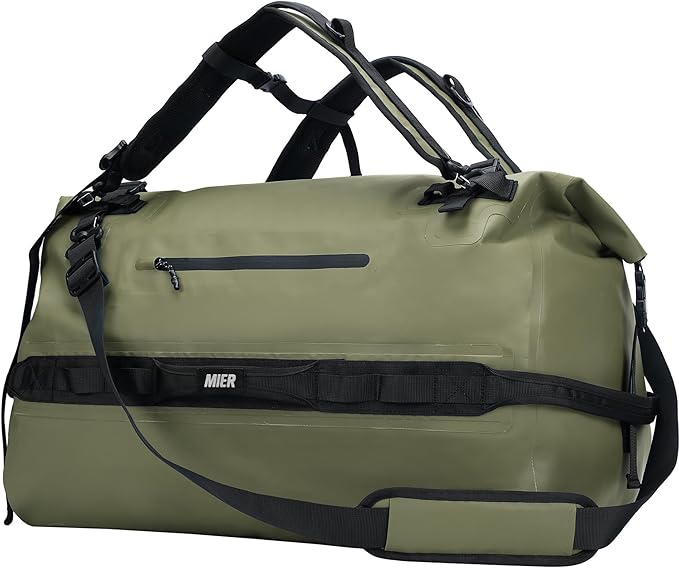 MIER Waterproof Duffel Bag Motorcycle Dry Bag Backpack Large Roll-Top Heavy Duty Dry Duffle Bags for Kayaking Camping Boating Gym Beach Cruise Ship 60L/80L