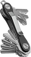 KeySmart Rugged - Multitool Key Holder for Keychain w/Bottle Opener and Pocket Clip Organizer for Keys EDC Keychains Ring for Car Fobs Key Chains Expandable (Up to 14 Keys Black)