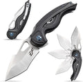 Eafengrow EF936 Pocket KnifeG10 Handle D2 Steel Blade Knife with Ball Bearing Safe Open Flipper Knife Liner Lock Tactical Tool Knives for Camping Survival Hiking (black)