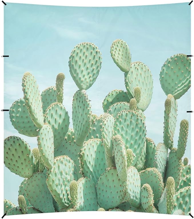 ALAZA Cactuses Bule Sky Beach Tent Sun Shelter Portable Canopy Sunshade for Outdoor Camping Picnics Backyard Fun 10x9 ft