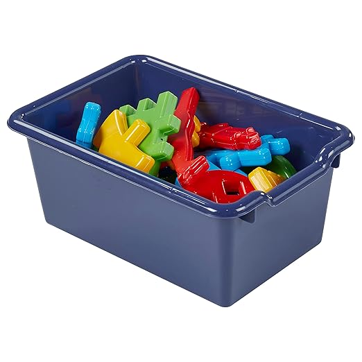 ECR4Kids Scoop Front Storage Bins Multipurpose Organization Navy 10-Piece