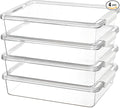 Vtopmart 6 Qt Plastic Storage Bins with Lids Clear Sensory Bins Arts Crafts Organizers and Storage Stackable Containers for Home Office and School Supplies 4 Pack White
