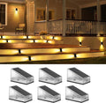 Solar Stair Lights IP65 Solar Step Light for Outdoor Stairs Waterproof for Rain Snow Lights for Patio Garden Porch Deck Front Step (Warm-6Pack)
