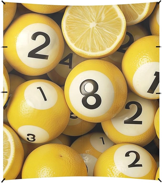 ALAZA Number Billiard Ball Lemon Seamless Beach Tent Sun Shelter Portable Canopy Sunshade for Outdoor Camping Picnics Backyard Fun 10x9 ft