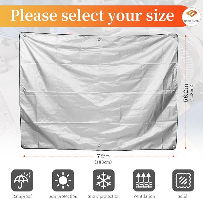 Jumbo Machine Cover Breathable Tool CoversMachine Cover to Prevent Equipment RustWater Proof Dust-Proof Tear Resistant Silver (56*72Black)