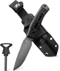 HX OUTDOORS Fixed Blade Camping Knife with Fire Starter Premium DC54 Steel Full Tang Bushcraft Survival Knife with Kydex Sheath for EDCOutdoorCampingHiking