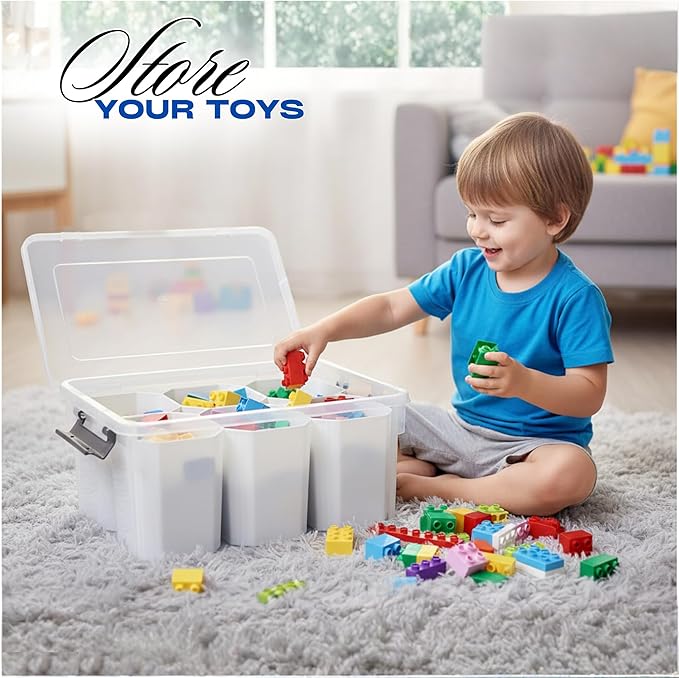 Trivon 17 QT Plastic Storage Bins Clear Storage Box with Lids Multipurpose Stackable Storage Containers for Organizing Tool Craft Crayon Clear Storage Bins with Lids