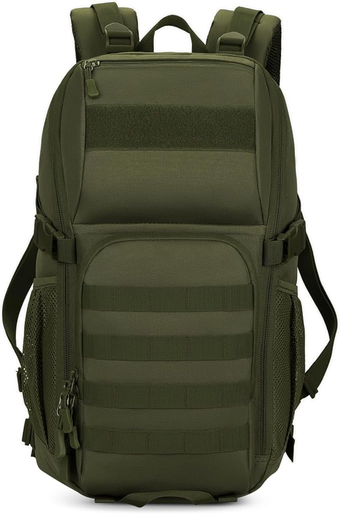 HUNTVP Tactical Backpack Military MOLLE Backpack Hunting Rucksack Gear Assault Pack 25L WR (Army Green)