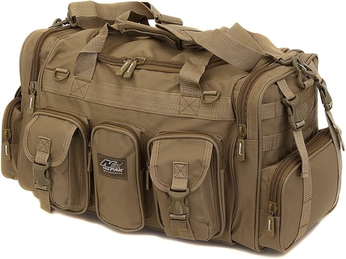 Mens Large 22 Inch Tan Duffel Duffle Military Molle Tactical Gear Shoulder Strap Travel Bag