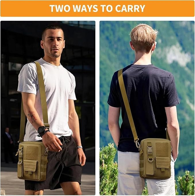 Outdoor Tactical Sling Bag MOLLE Crossbody Pack Chest Shoulder Backpack(Green)