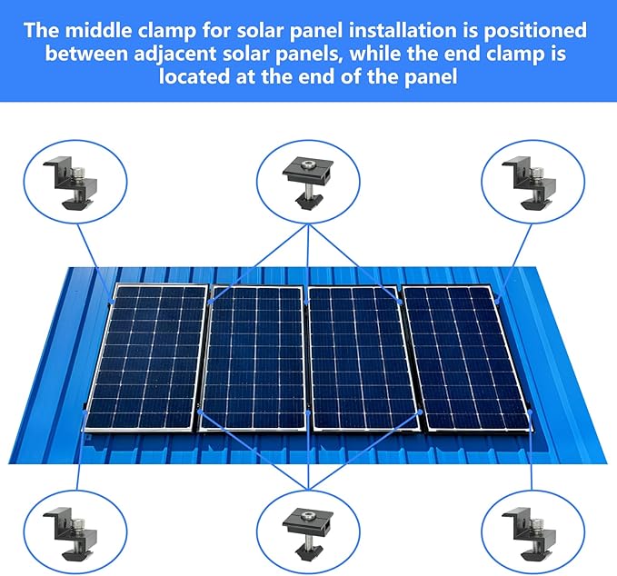 4 Set Solar Panel Roof Mounting Kit Aluminum Solar Panel Mounting Rails Bracket Foot for RV Ship Roof