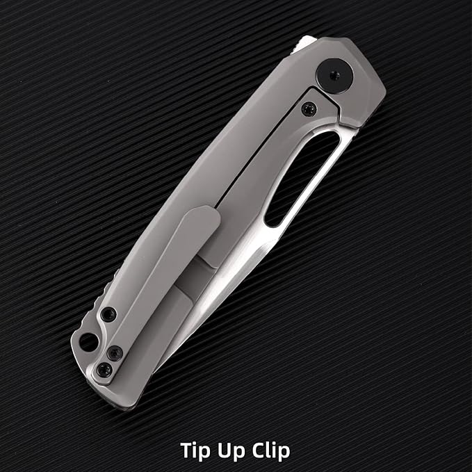 Pocket Knife 3.5 M390 Blade Folding Knife Hunting Knife Survival Knife with Pocket Clip EDC Knives for Hunting Camping Survival Outdoor Fishing Hiking (Copper&ampGrey)