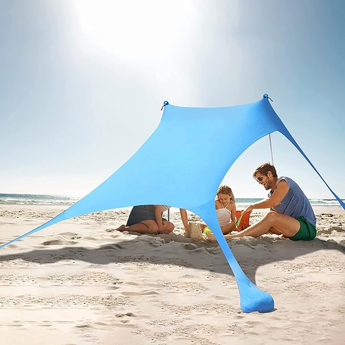Beach Tent Sun Shelter | Portable Pop Up Camping Sun Shade Canopy | UPF 50+ Protection Beach Shade Canopy | for Outdoor Camping Picnics (Royal Blue300x300x200cm)