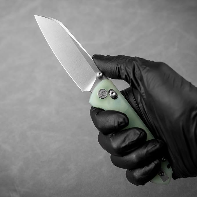 G062 Folding Knife for EDC 14C28N Steel Blade Pocket knife Crossbar Lock Knife for Outdoor Survival Hunting and Camping 3.53oz(Nature Green+Satin)
