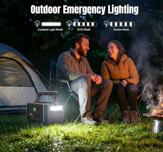 Portable Power Station 650W (1200W Peak) 576Wh Solar Generator LiFePO4 Battery 3.5 Hour Fast Charging Solar Generator for Home &amp Emergency Backup Hurricane CPAP (Solar Optional)