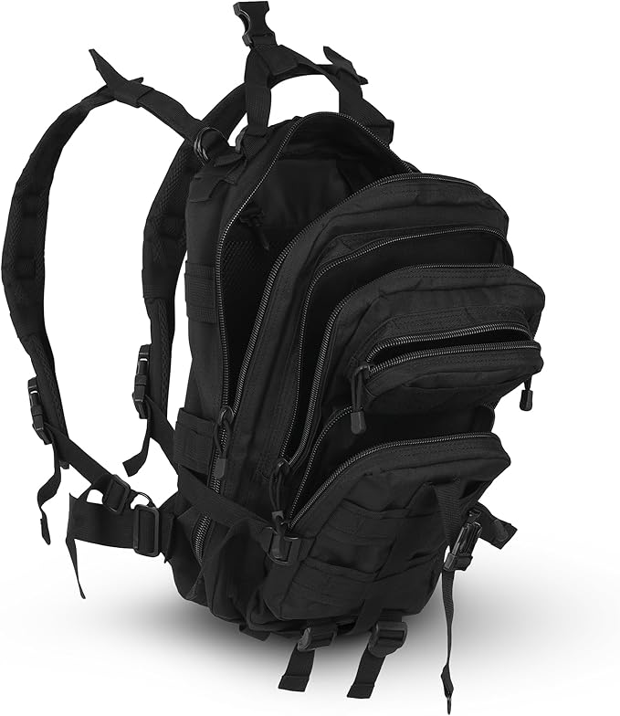 30L Black Tactical Backpack - MOLLE Military Bug Out Bag Small Survival Rucksack &amp EDC Daypack for Hunting Hiking Camping Travel - Outdoor Gear for Men &amp Women