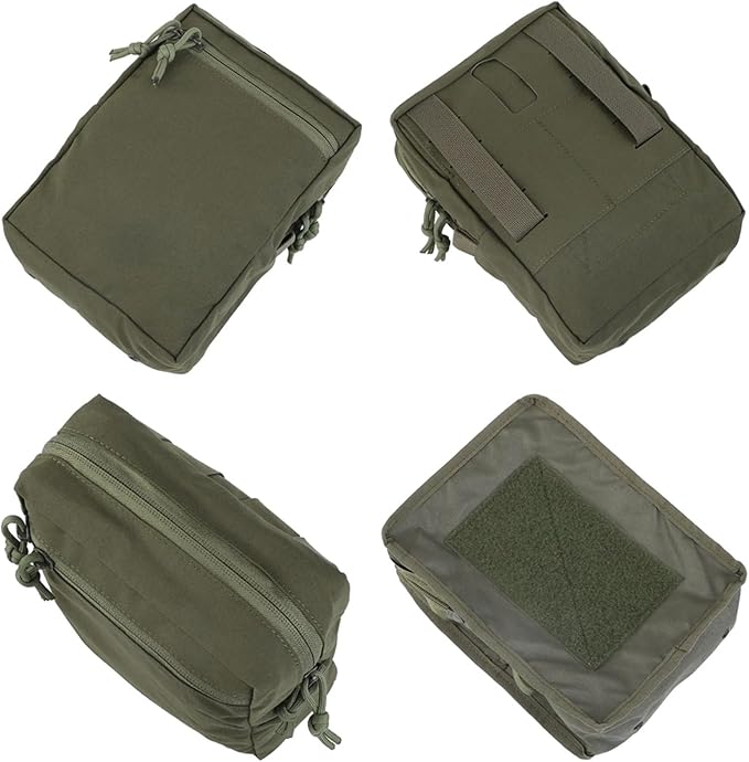 Tactical Tall GP Pouch - Large Capacity MOLLE General Purpose Utility Pack Abdominal/Back Panel Storage Bag for Hunting Tactical Gear(Ranger Green)