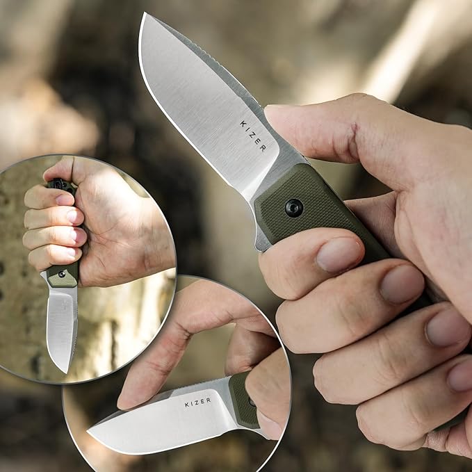 Kizer Nice Guy Pocket Folding Knife 2.84” D2 Steel Blade knives G10 Handle Small EDC Knife Liner Lock Flipper Knife for Men Women Sharp Camping Hiking Hunting Survival Knife V3011M2