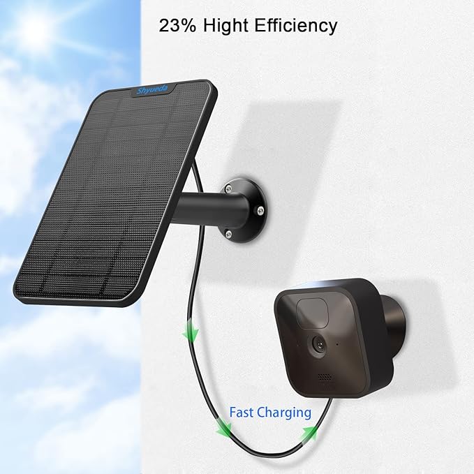 4W Solar Panel Charging Compatible with Blink Outdoor(3rd Gen)/xt xt2 Camera with 13 ft Waterproof Charging Cable IP65 Weatherproof Includes Secure Wall Mount(2-Pack)