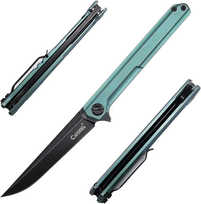 Green-Anodized Titanium Handle Pocket Knife Designed and Made by Noc knives With Water Proof CaseGentleman's Everyday Carry Gift