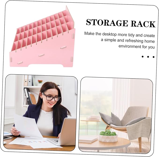 PRETYZOOM Multi-functional Wooden Desktop Organizer for Efficient Cell Phone and Office Supplies Storage Classroom Home Office Smooth Finish for Easy Use