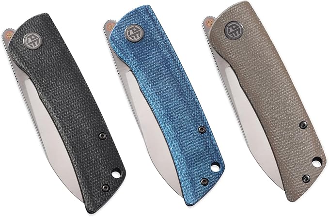Petrified fish PFE05 Flavorist3.15 K110 Satin Blade 94g Micarta Handle Front Flipper Liner lock Folding knife (Brown)