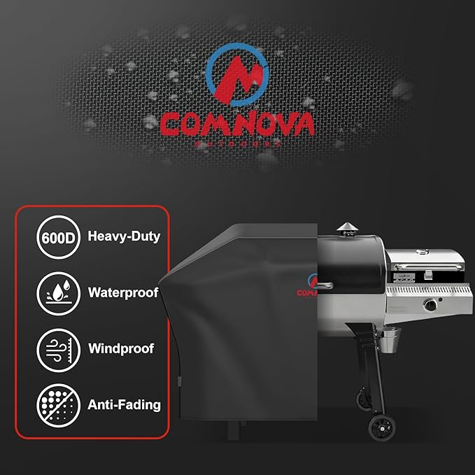 Comnova Pellet Grill Cover for Camp Chef 36 Series with Sidekick - 600D Premium Smoker Cover Waterproof Heavy Duty for Camp Chef Woodwind 36 / Pro 36 with Sidekick Sear or Sidekick Flat Top and More