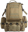 Genérico Compatible For Outdoor Military Tactical Backpack Sports Bag Waterproof Camping Hiking Travel 50L(Khaki)