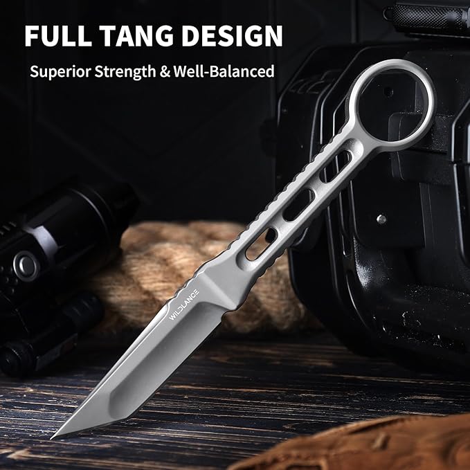 EDC Fixed Blade Knife with Sheath Camping Knife Fixed Blade 2.83 Outdoor Survival Blade Full Tang Hunting Knives for Men Women BS-02