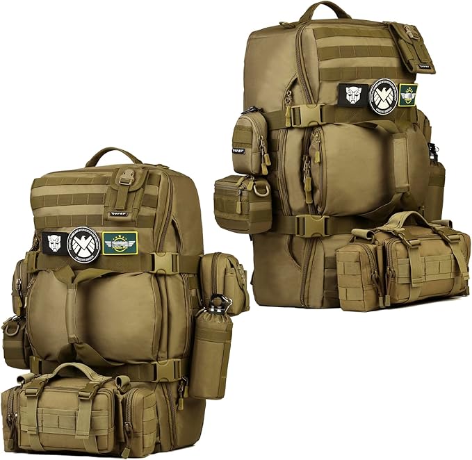 Tactical Hiking Backpack 60L Extra Large Duffle Bag 3 Way Bug Out Molle Survival Rucksack