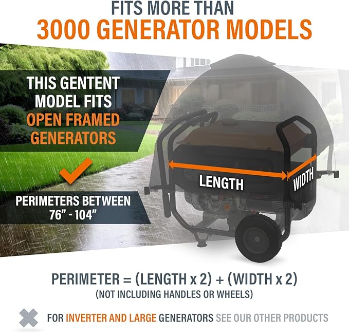 GenTent Open Frame Running Cover - Universal Adapter Kit Generator Tent (Onyx Original - Standard)