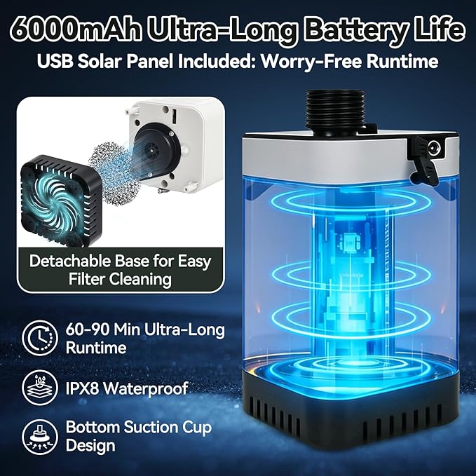 11PCS Portable Shower with Heater for Camping Shower Tent Set 1500W Immersion Heater with Auto Shut-Off 6000mAh Rechargeable Portable Shower with 5 Gallons Foldable Bucket USB Solar Charging Panel
