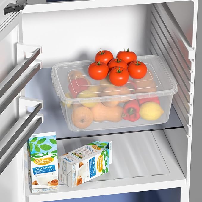 Readsky 12 Packs Clear Plastic Latching Storage Box 14 Quart Latch Containers with Lid Clear Latching Storage Bin