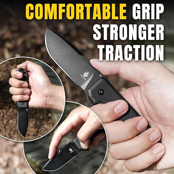 Kizer Nice Guy Pocket Folding Knife 2.84” D2 Steel Blade knives G10 Handle Small EDC Knife Liner Lock Flipper Knives for Men Women Sharp Camping Hiking Hunting Survival Knives V3011M1