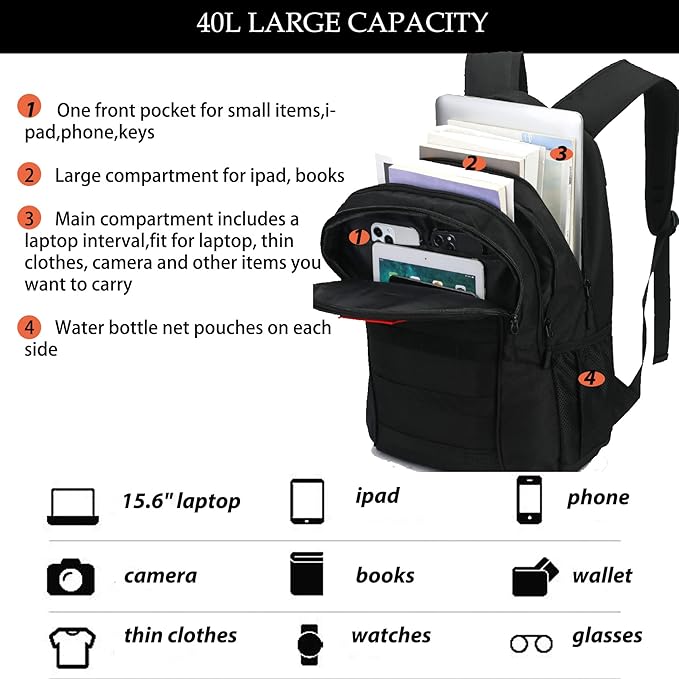 Camo BackpackBoys Backpack for Scool Military40L Army Bookbag Waterproof for Middle Elementary