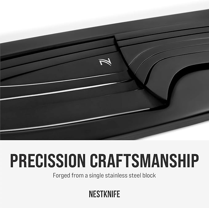 NestKnife Magnetic Knife Set - VG10 High Carbon Stainless Steel Kitchen Knives with Patented Space-Saving Nesting Design &amp Magnetic Holder - 4 Piece Razor Sharp Professional Chef Knife Set