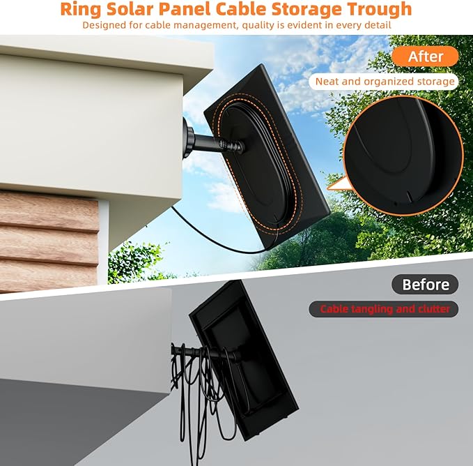 2 Pack Solar Panel Charger for Ring Security Cameras Works with Spotlight/Stick Up Cam (Plus/Pro/Battery Models) 5W 13ft Long Cable USB-C Adapter Weatherproof Design