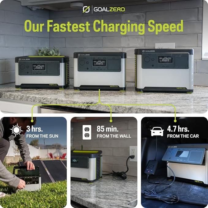 Goal Zero Yeti Portable Power Station Yeti 500 499 Watt Hour LiFePO4 Battery Water Resistant &amp Dustproof Solar Generator for Outdoors Camping Tailgating &amp Home Clean Renewable Off-Grid