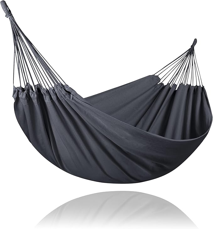 SUNCREAT Hammocks Outdoor Camping Double Hammock Extra Large 2 Person Hammock for Camping Dark Gray