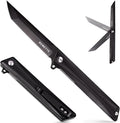 REMETTE Tactical Folding Pocket Knife GD22K 3.6 Black PVD Tanto Blade Flip Open with Durable G10 HandleMen Women Everyday Carry EDCSharp Camping Hiking Daily Work Knives