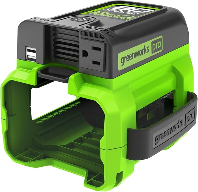 Greenworks Pro 80V (300 Watt) Power Inverter 120V AC for Charging Small Electronics Smart Phones Tablets Small Televisions Tool-Only IV80A00