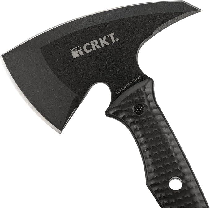 CRKT Kangee T-Hawk Outdoor Survival Black Tomahawk with Sheath: SK-5 Plain Edge Blade Glass-Reinforced Nylon Handle 2725